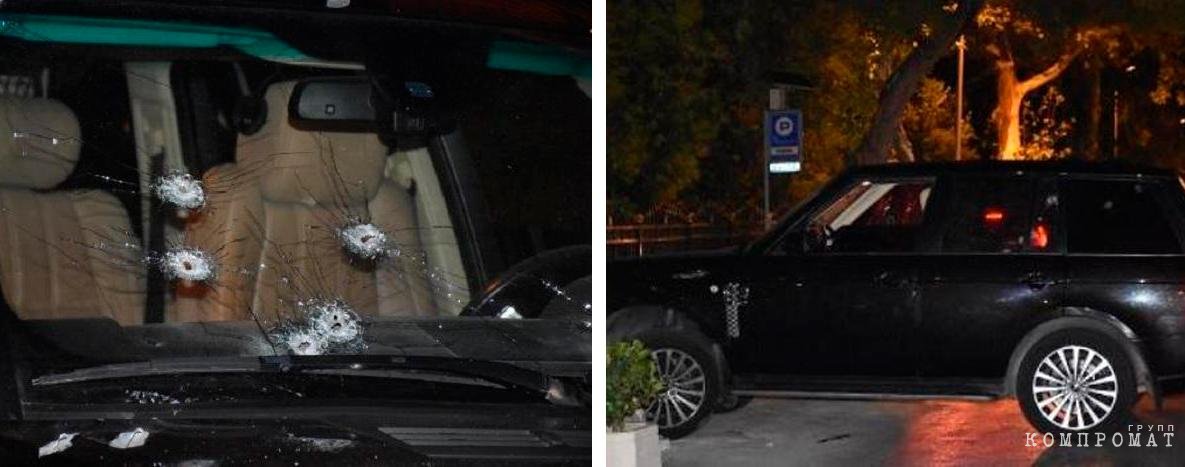 Кадры с места расстрела автомобиля Ровшана Ленкоранского в Стамбуле