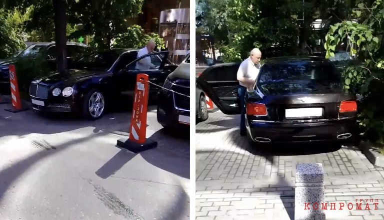 Депутат Госдумы от партии КПРФ Роберт Кочиев выходит из автомобиля бентли