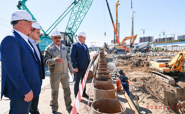 Марат Хуснуллин в ходе проверки строительства первой станции метро в Красноярске