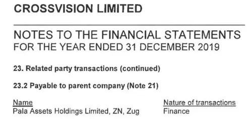 Выписка об управленческом составе Crossvision Ltd. Указанная ниже Pala Assets Holdings Ltd принадлежит Евгению Йориху