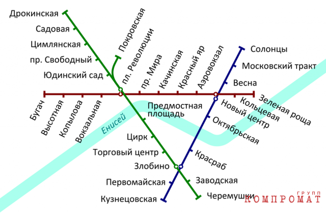 Схема одного из проектов Красноярского метрополитена